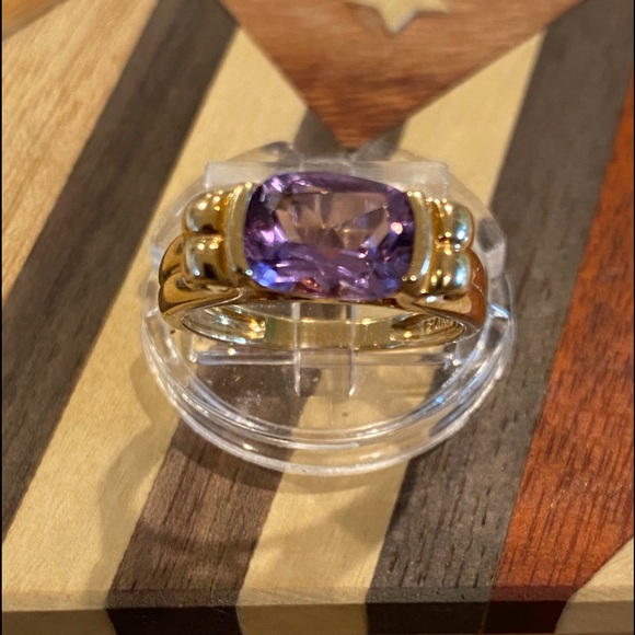 February Amethyst 14k solid gold - Picture 2 of 7